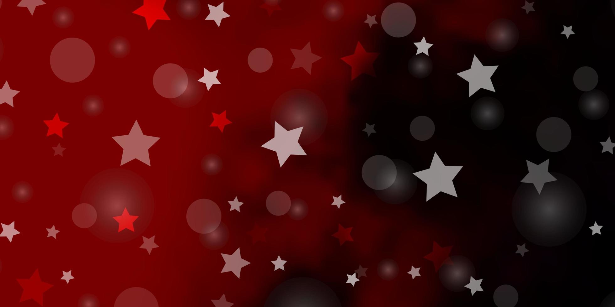 Dark Red vector pattern with circles stars