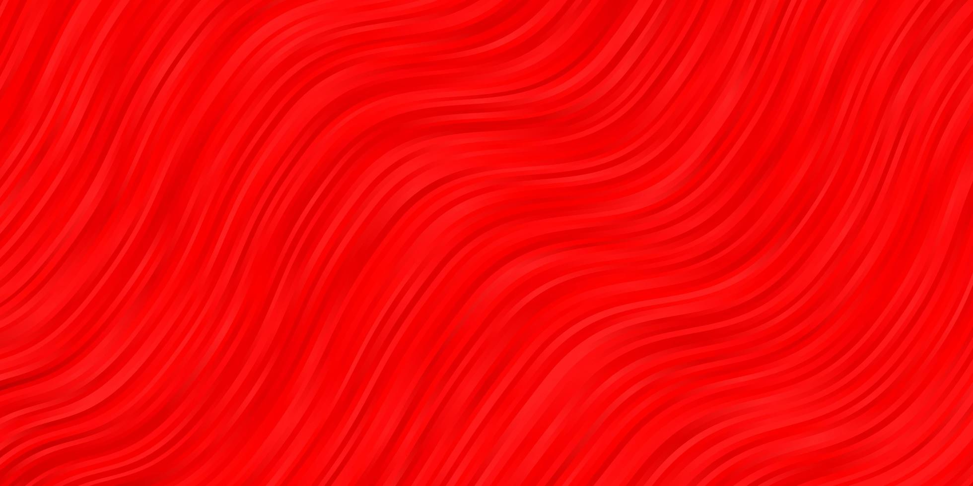 Fondo de vector rojo claro con líneas curvas