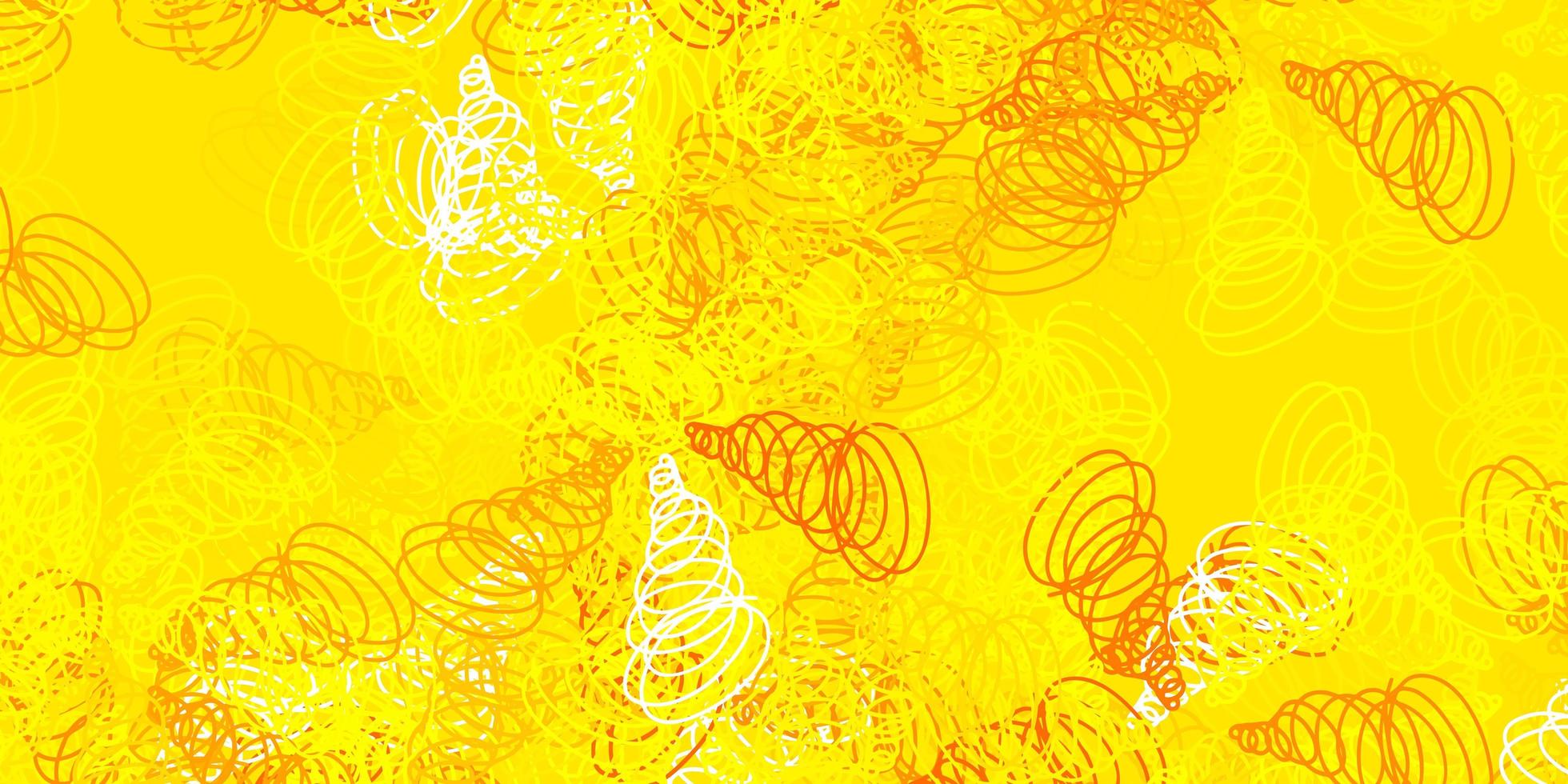 plantilla de vector amarillo claro con líneas curvas