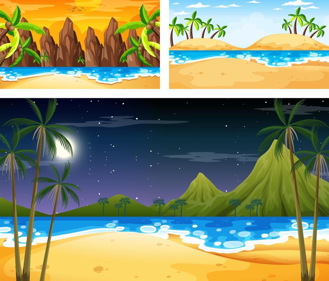 Set of different nature landscape scenes vector