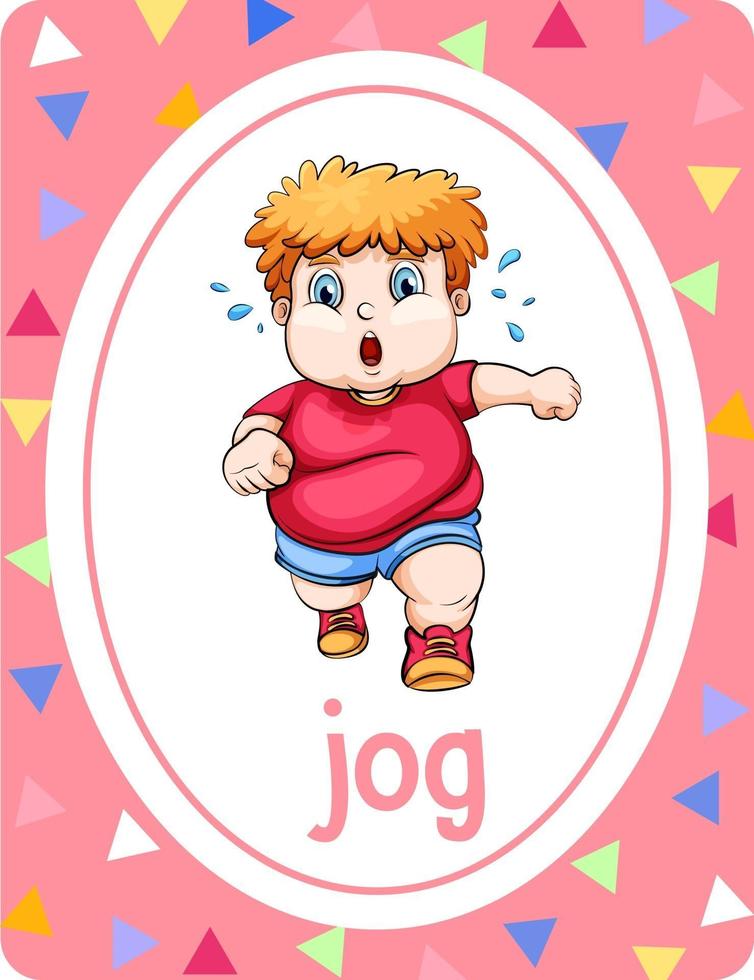 Vocabulary flashcard with word Jog vector