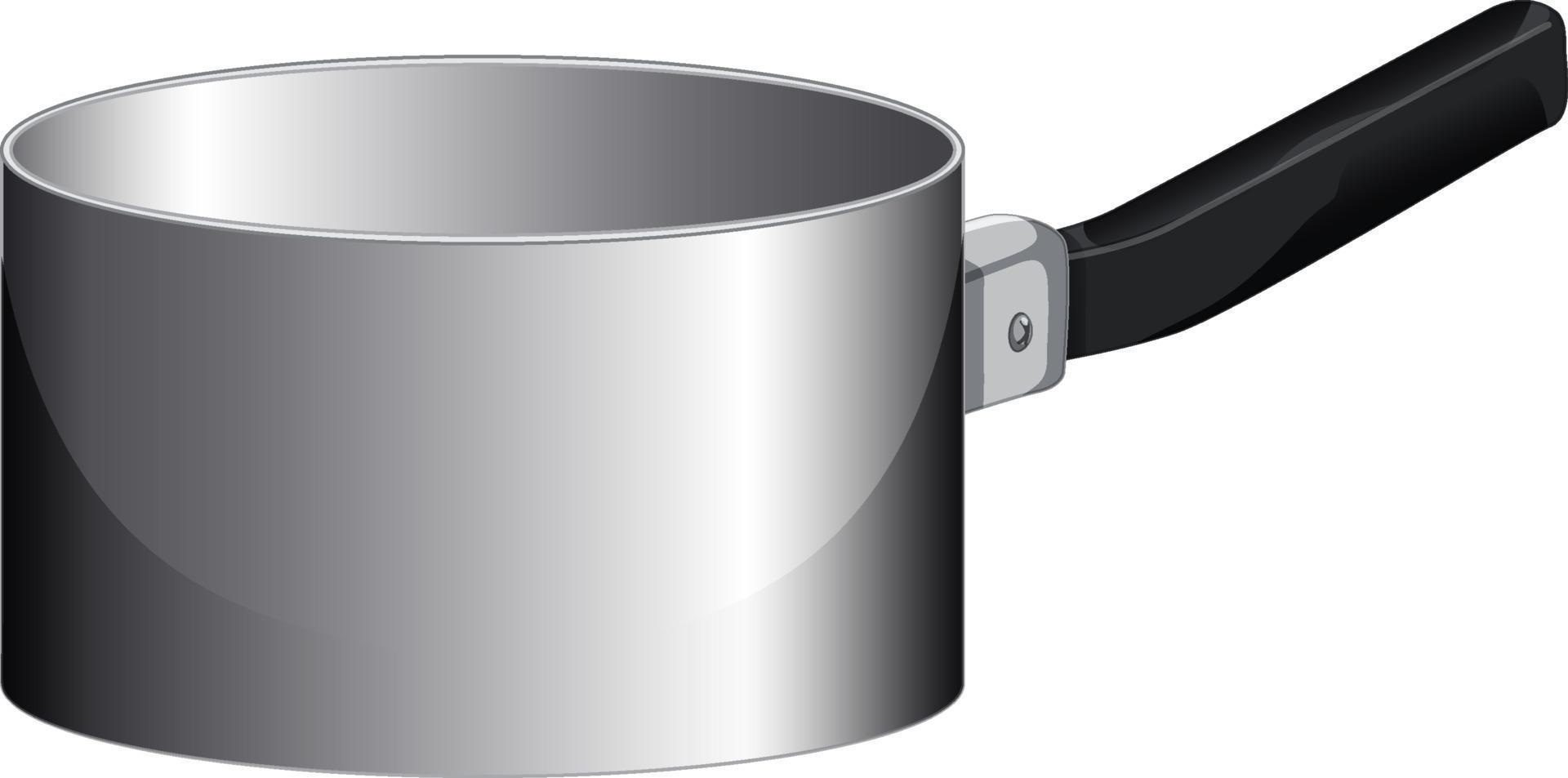 An empty saucepan with handle in cartoon style vector