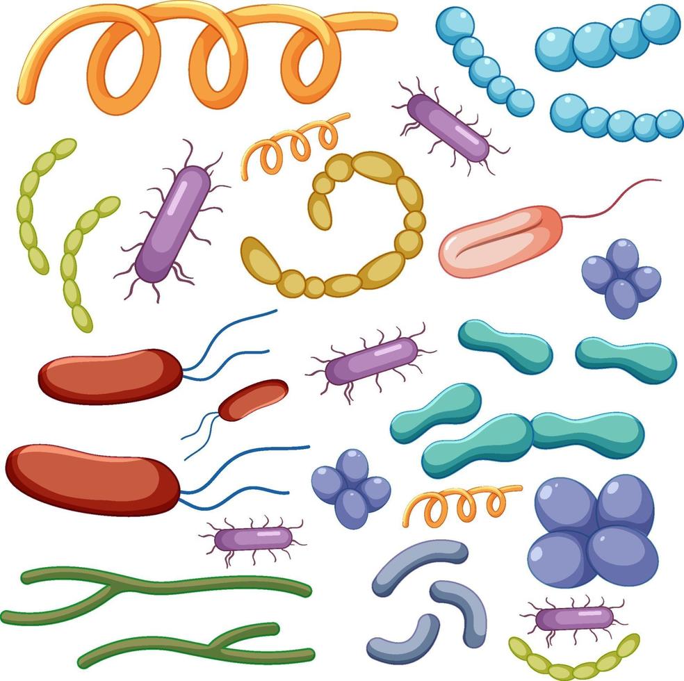 dibujos animados de bacterias y virus de patrones sin fisuras vector