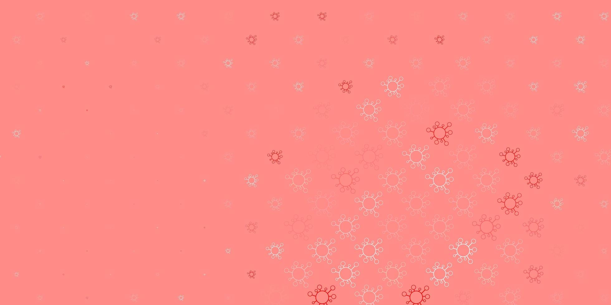 Light red vector backdrop with virus symbols