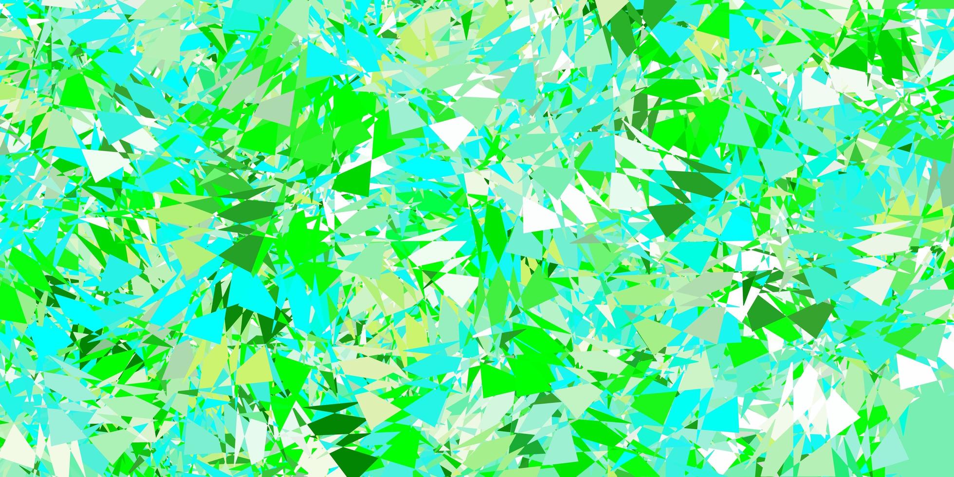 Telón de fondo de vector verde azul claro con líneas de triángulos