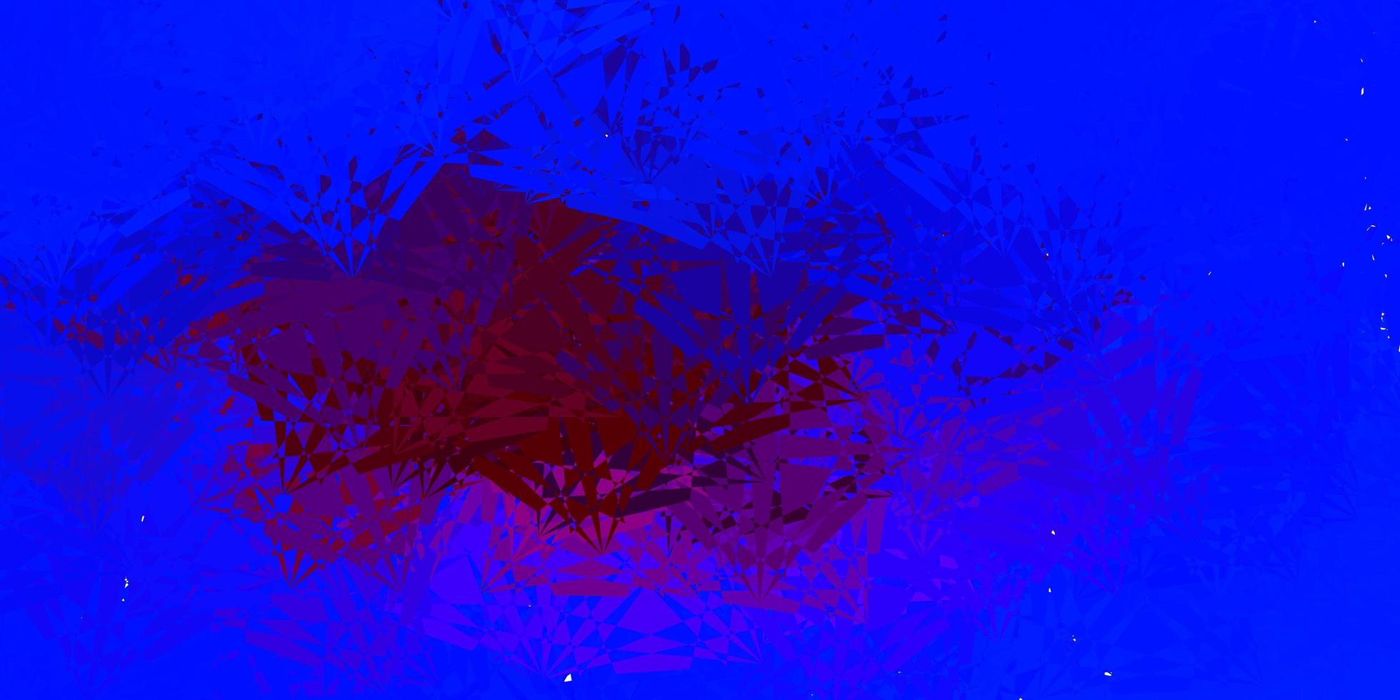 textura de vector rojo azul claro con triángulos aleatorios