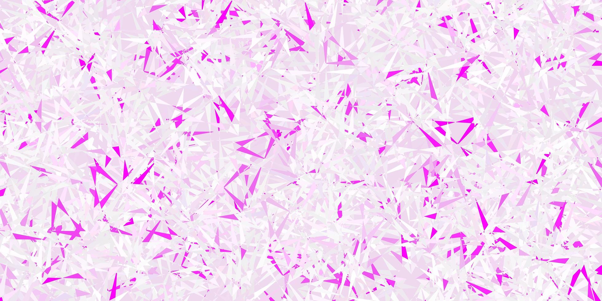 textura de vector rosa púrpura claro con triángulos aleatorios