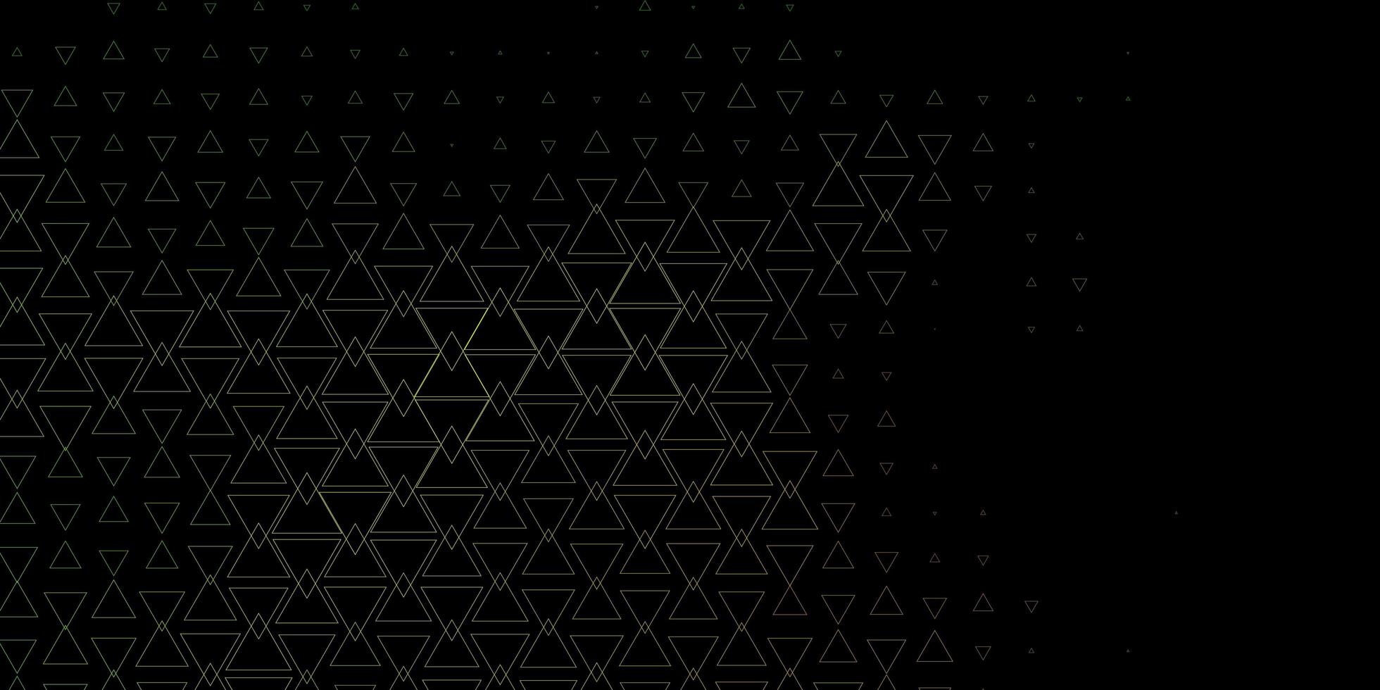 Dark Green Yellow vector layout with lines triangles