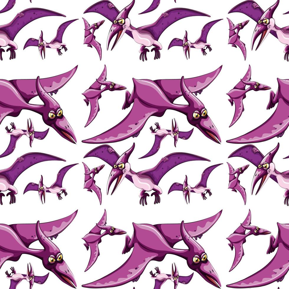 Seamless pattern with fantasy dinosaurs cartoon vector