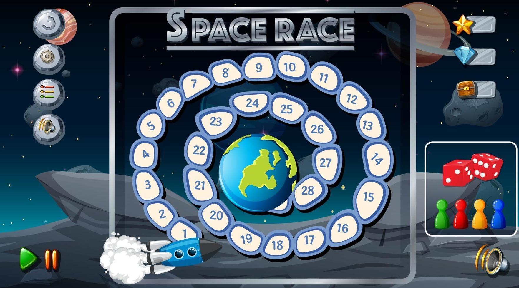 Board game with space theme template vector
