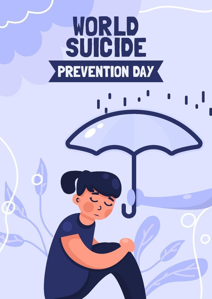 cartel del día mundial de la prevención del suicidio vector