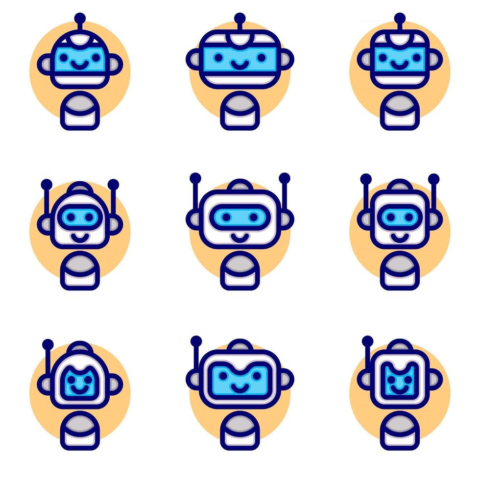 colecciones de iconos de chatbot vector