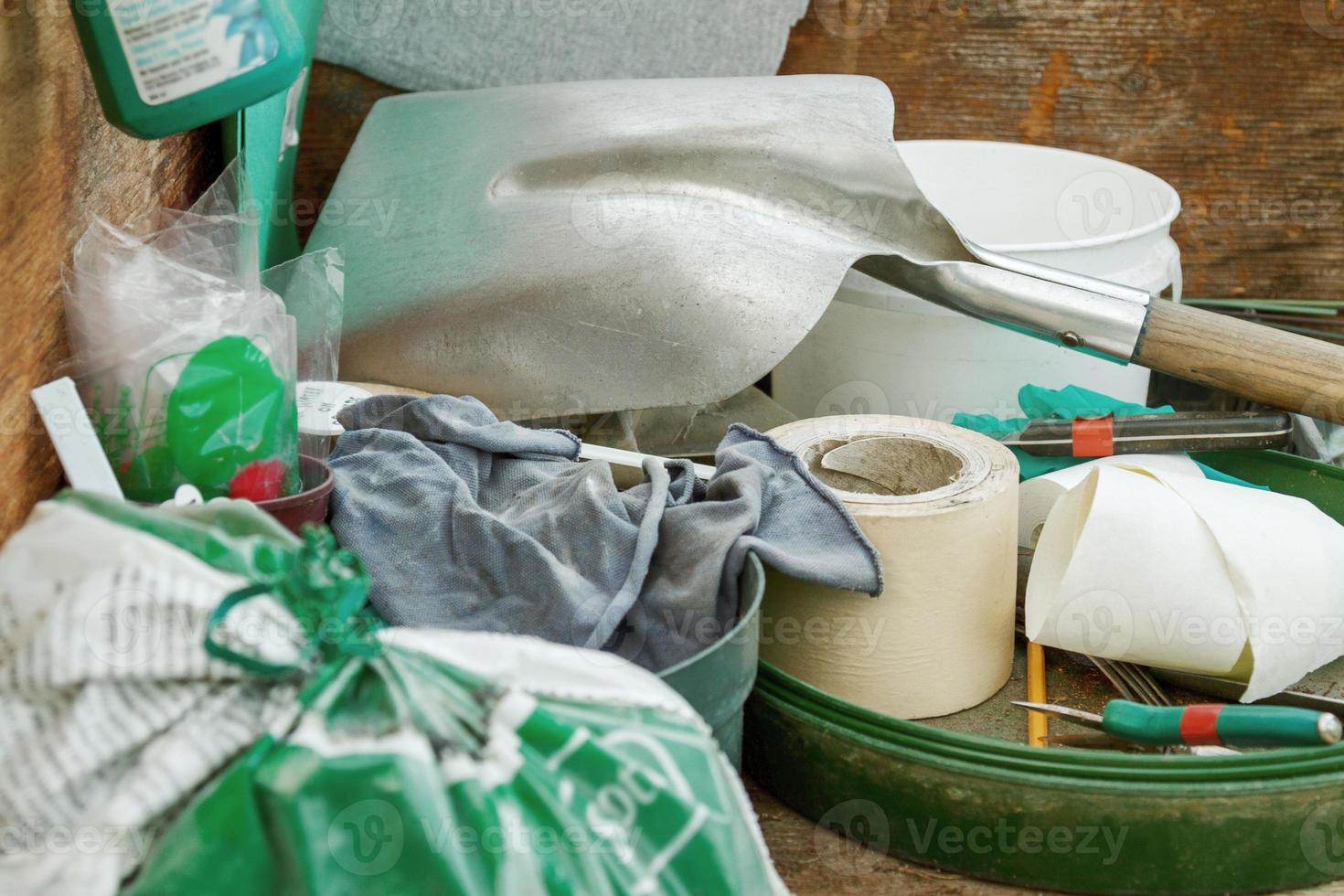 Cluttered and Messy Storage of Garden Tools photo