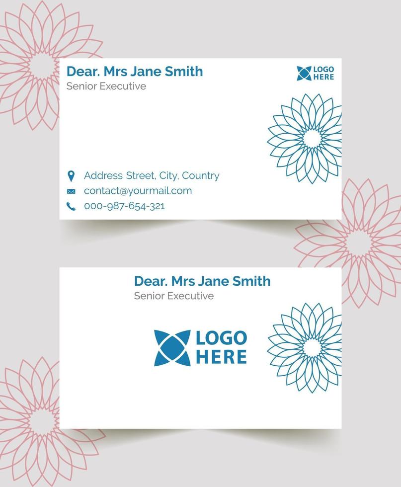 floral professional business card design vector