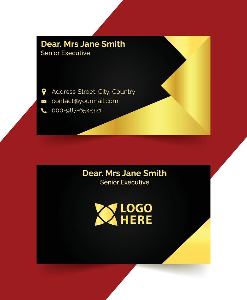 sample black and golden business card template  design vector