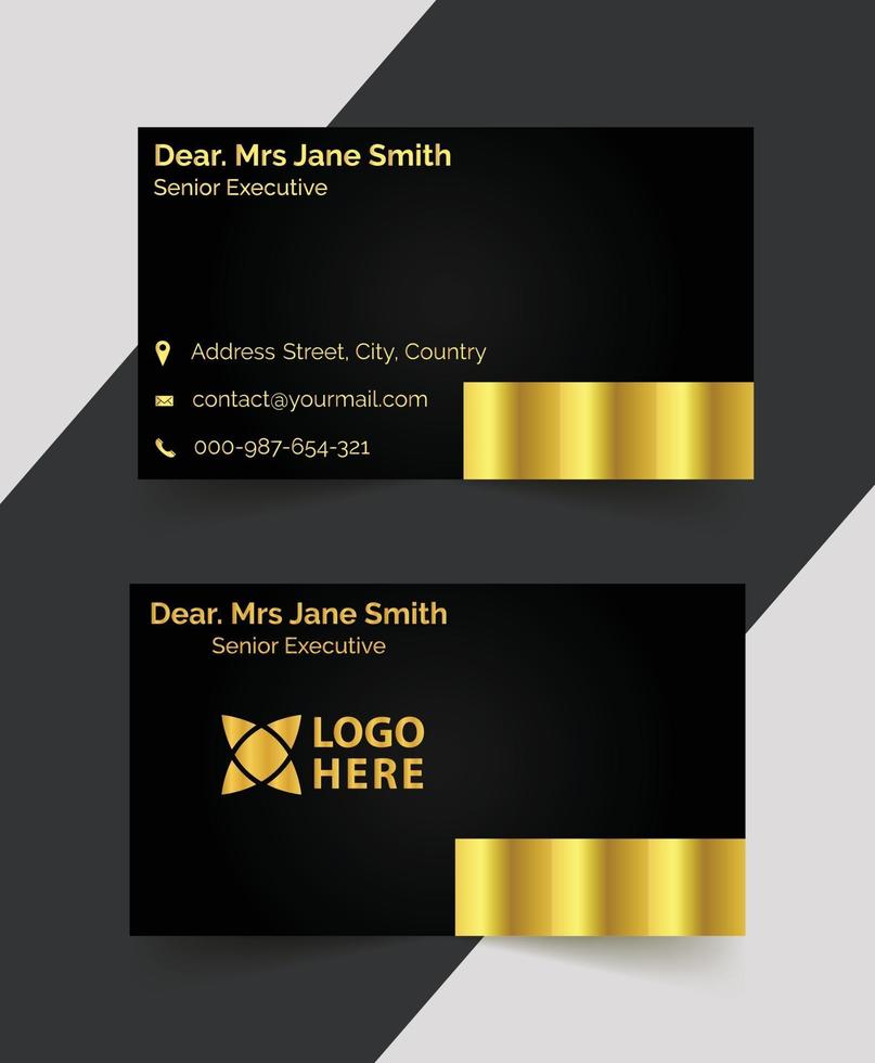 Luxury golden business card template design vector