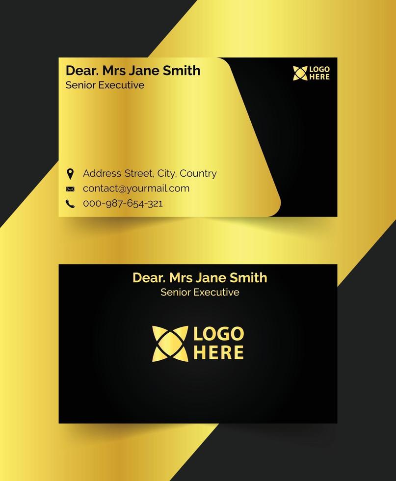 sample black and golden business card template  design vector