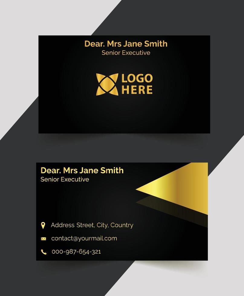 Luxury golden business card template design vector