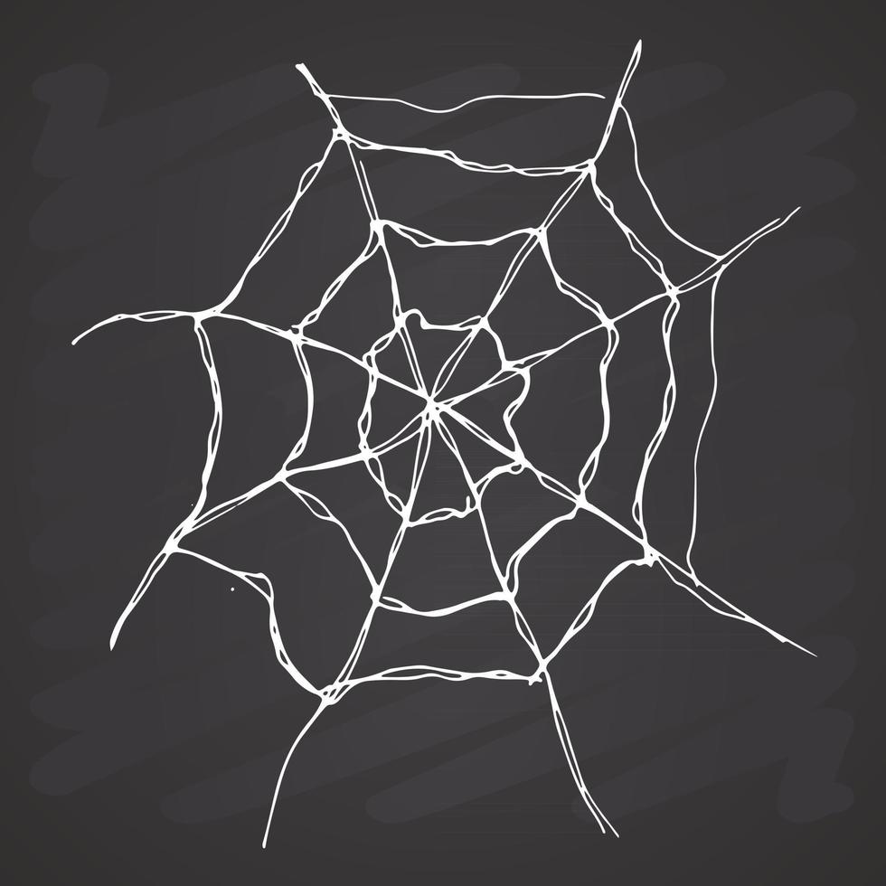 Tela de araña dibujada a mano ilustración de vector de web bosquejado aislado sobre fondo blanco