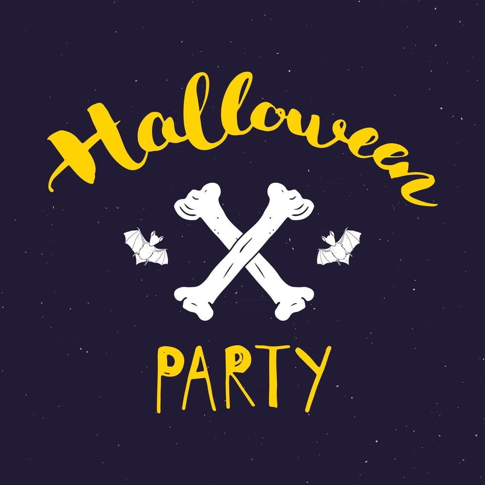 tarjeta de felicitación de halloween. Letrero de caligrafía de letras y elementos dibujados a mano, invitación a una fiesta o diseño de banner de vacaciones ilustración vectorial vector