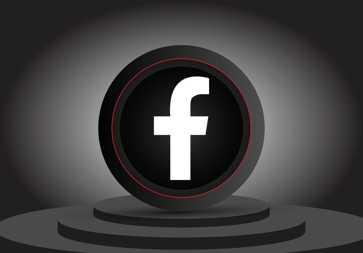 social media 3d facebook icon vector
