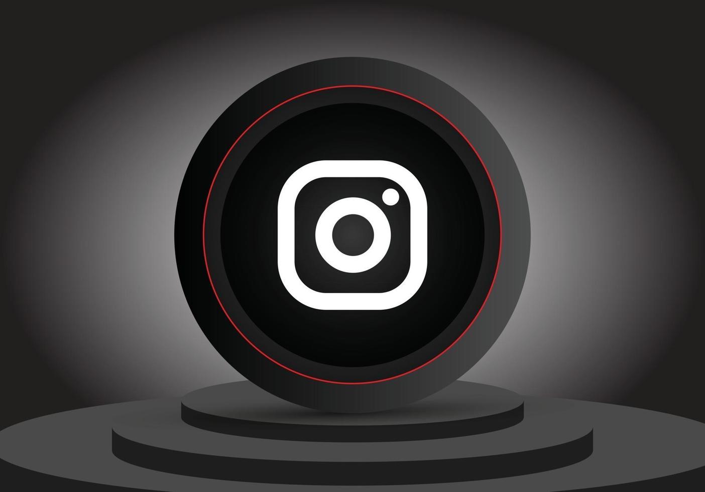 social media 3d instagram icon vector