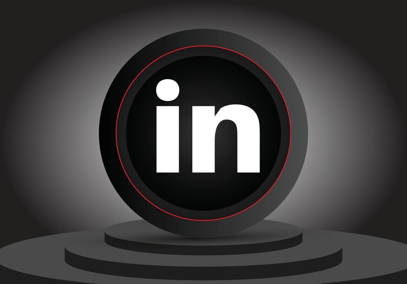 social media 3d linkedin render icon vector