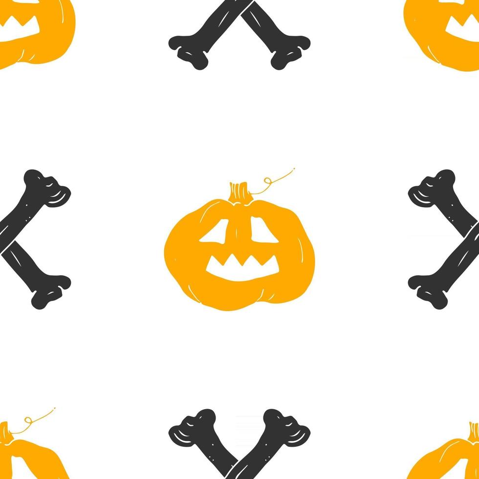 patrón sin costuras de halloween. Dibujado a mano fondo esbozado, invitación a una fiesta o diseño de banner de vacaciones ilustración vectorial vector