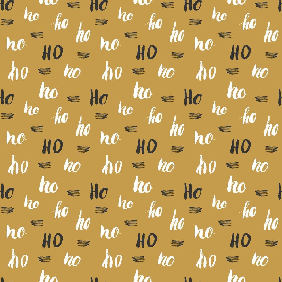 New Year and Christmas seamless pattern, with Ho Ho Ho hand drawn letters, retro, vintage Seamless Pattern. Background Vector Illustration.