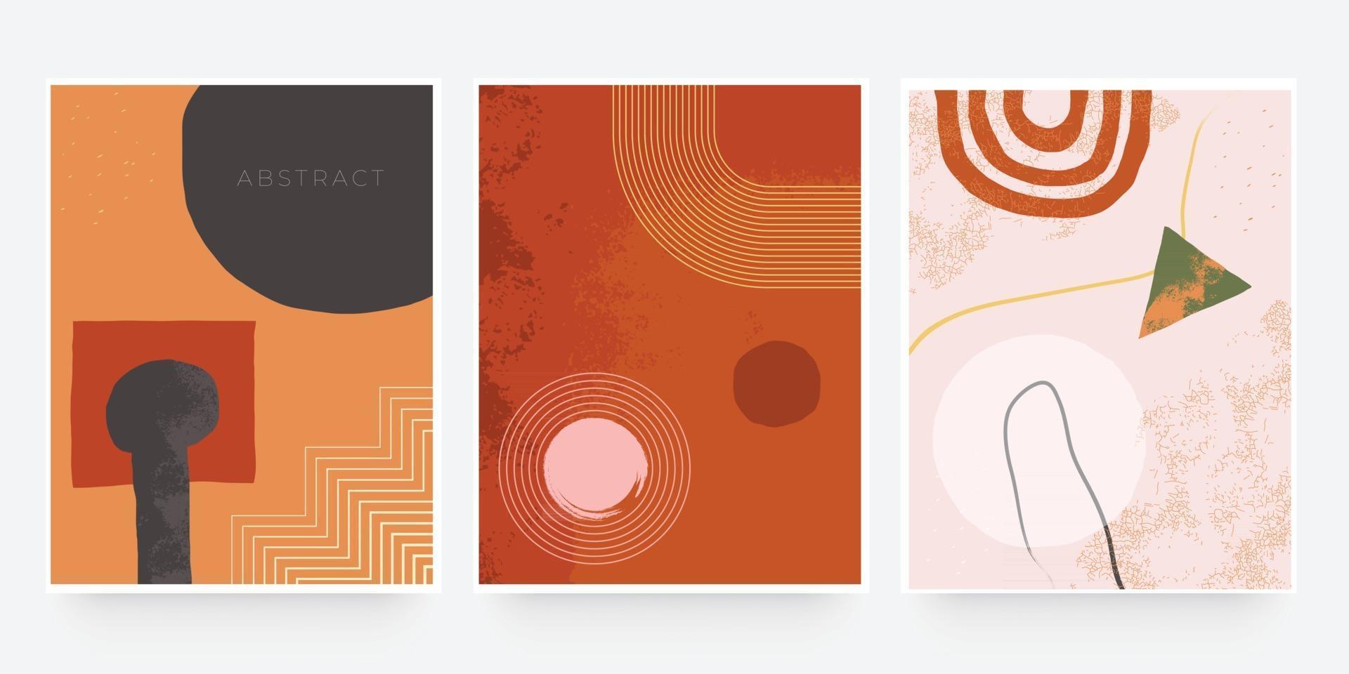 Trendy abstract organic cover shape. Teracotta color tone use for banner, brochure, card, invitation, print, flyer or presentation vector