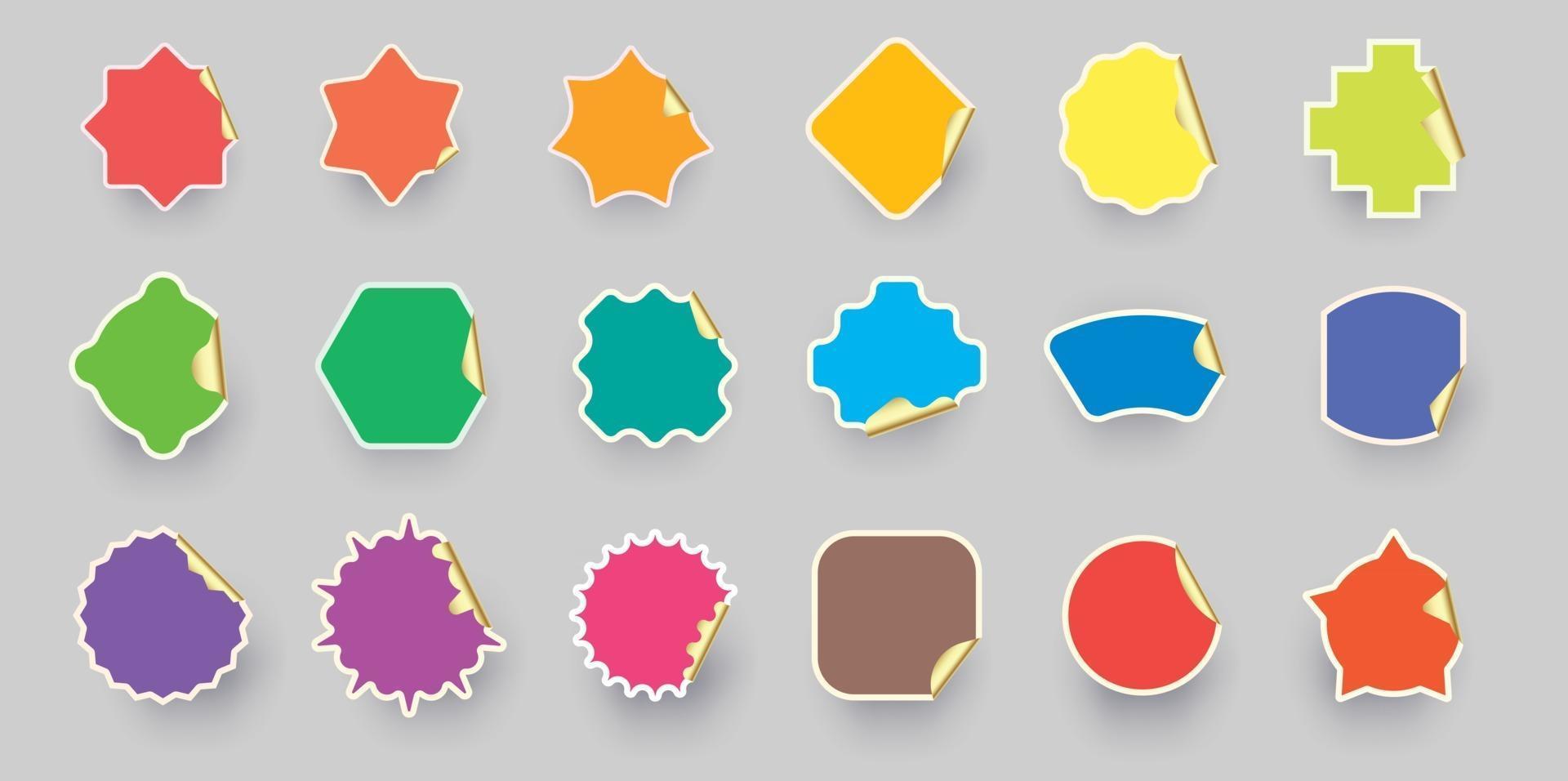colección de etiquetas adhesivas de colores coloridos. vector
