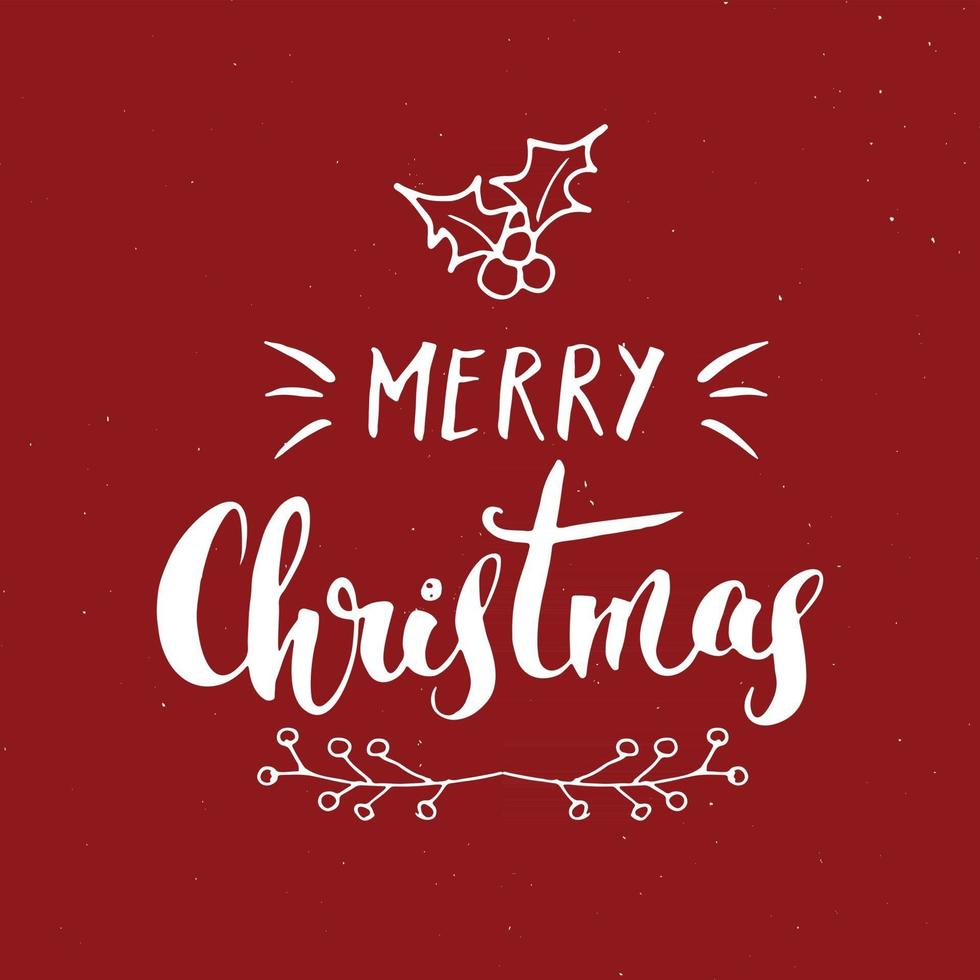 Merry Christmas Calligraphic Lettering. Typographic Greetings Design ...