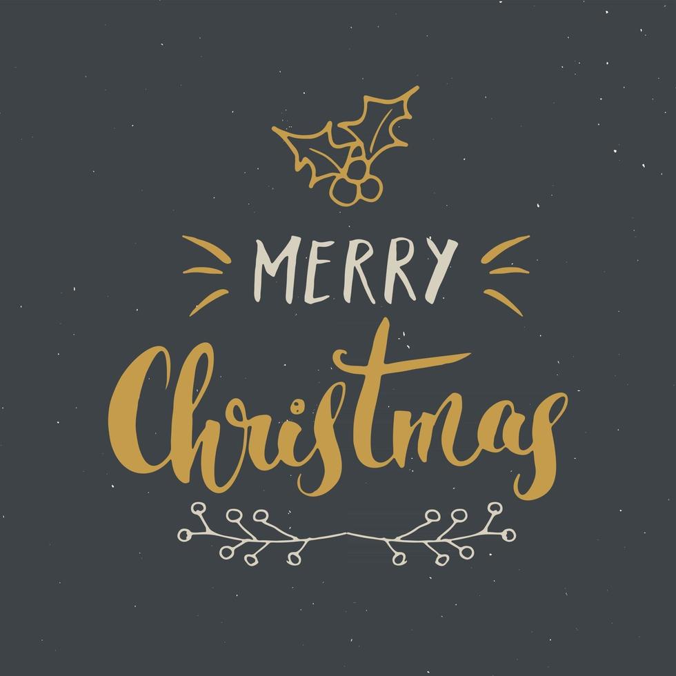 Merry Christmas Calligraphic Lettering. Typographic Greetings Design. Calligraphy Lettering for Holiday Greeting. Hand Drawn Lettering Text Vector illustration