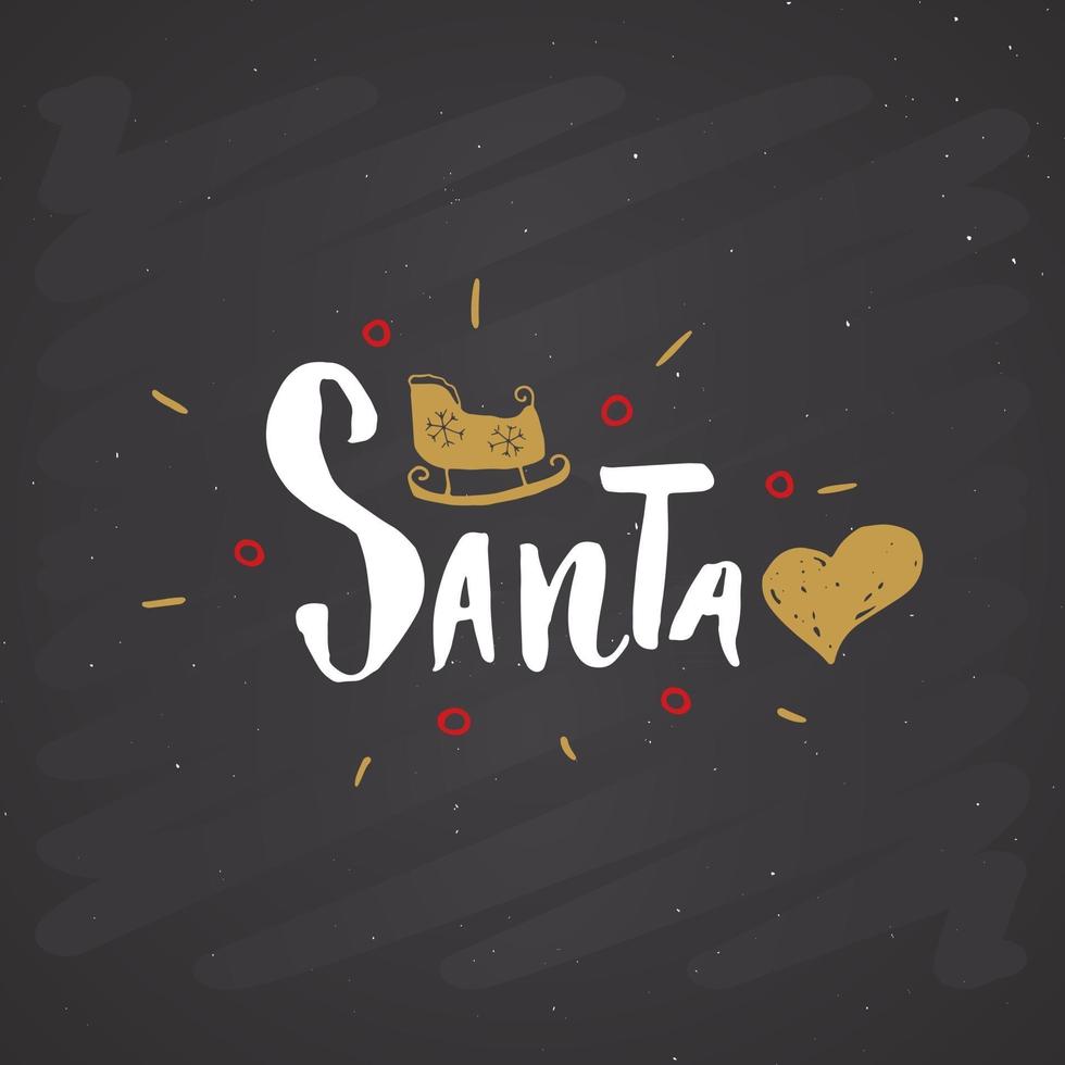 Feliz Navidad letras caligráficas. diseño de saludos tipográficos. Letras de caligrafía para saludo navideño. Ilustración de vector de texto de letras dibujadas a mano