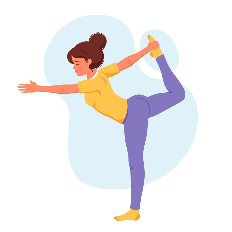 Woman practicing yoga. Healthy lifestyle, relax, meditation vector