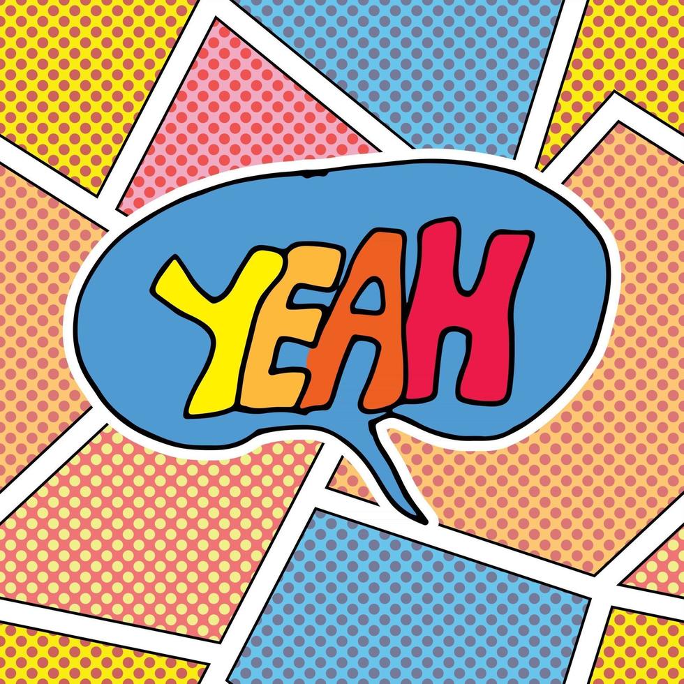 Comic book speech bubble, cartoon sound effect. Hand drawn pop art style sign vector illustration.