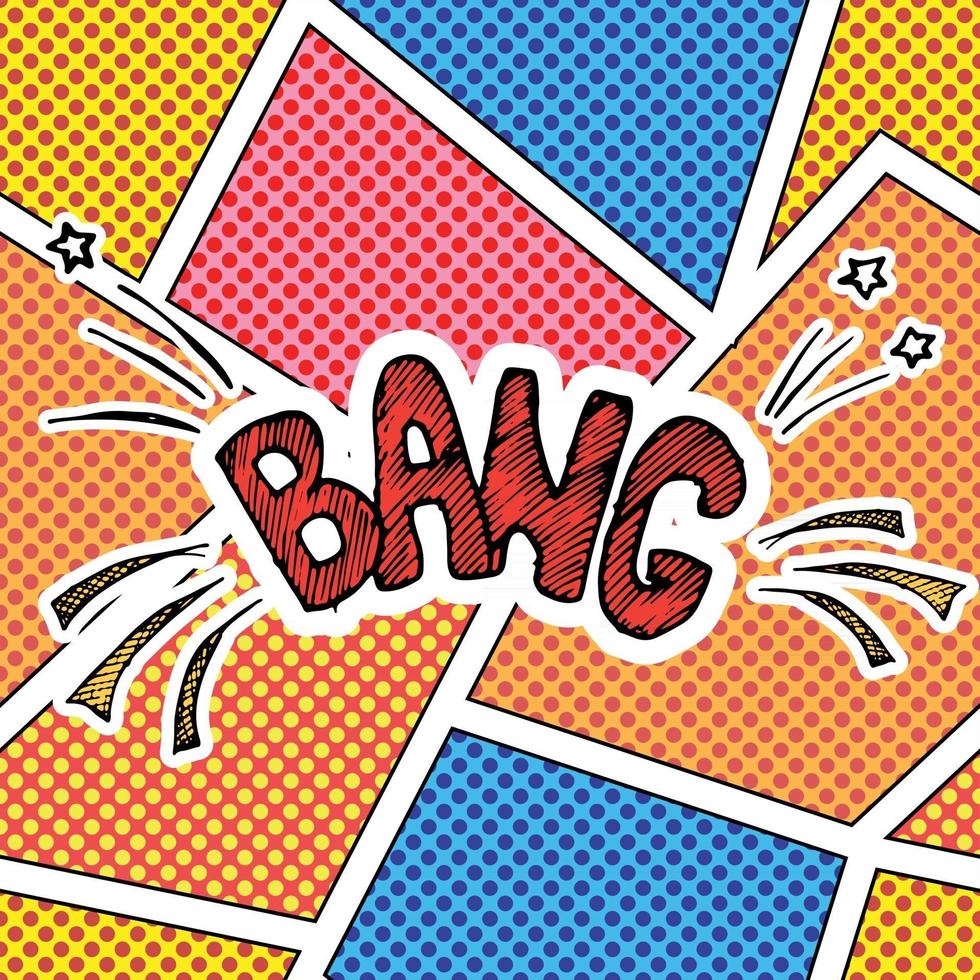 Comic book speech bubble, cartoon sound effect. Hand drawn pop art style sign vector illustration.