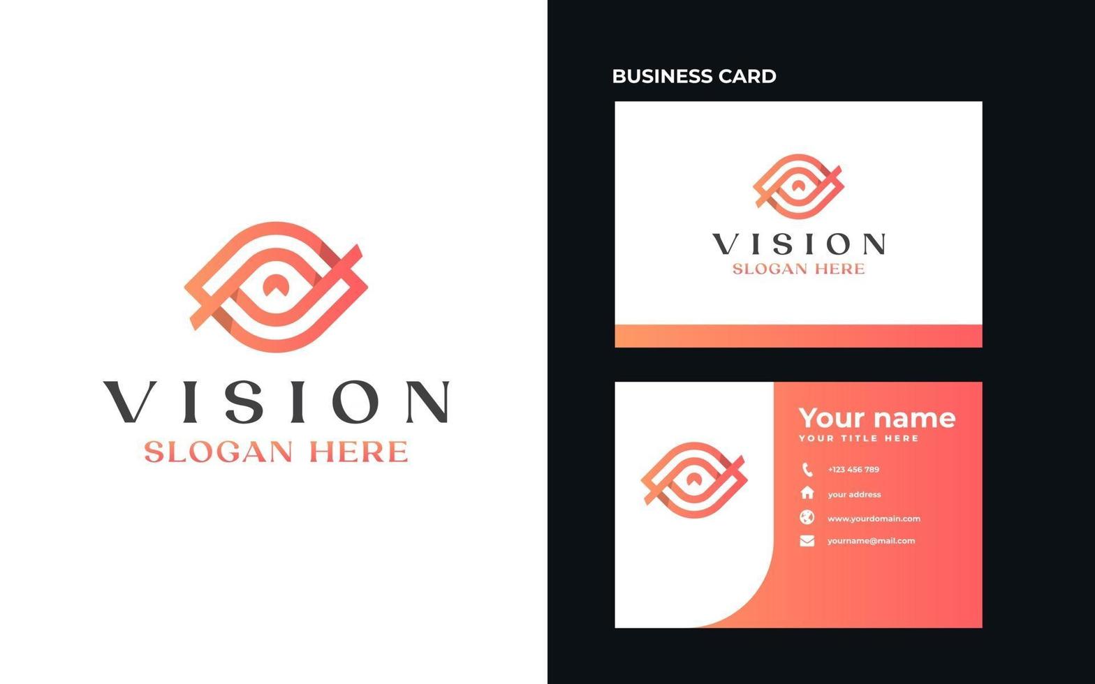 Vision Eye Monogram Logo Template. Vector Illustration