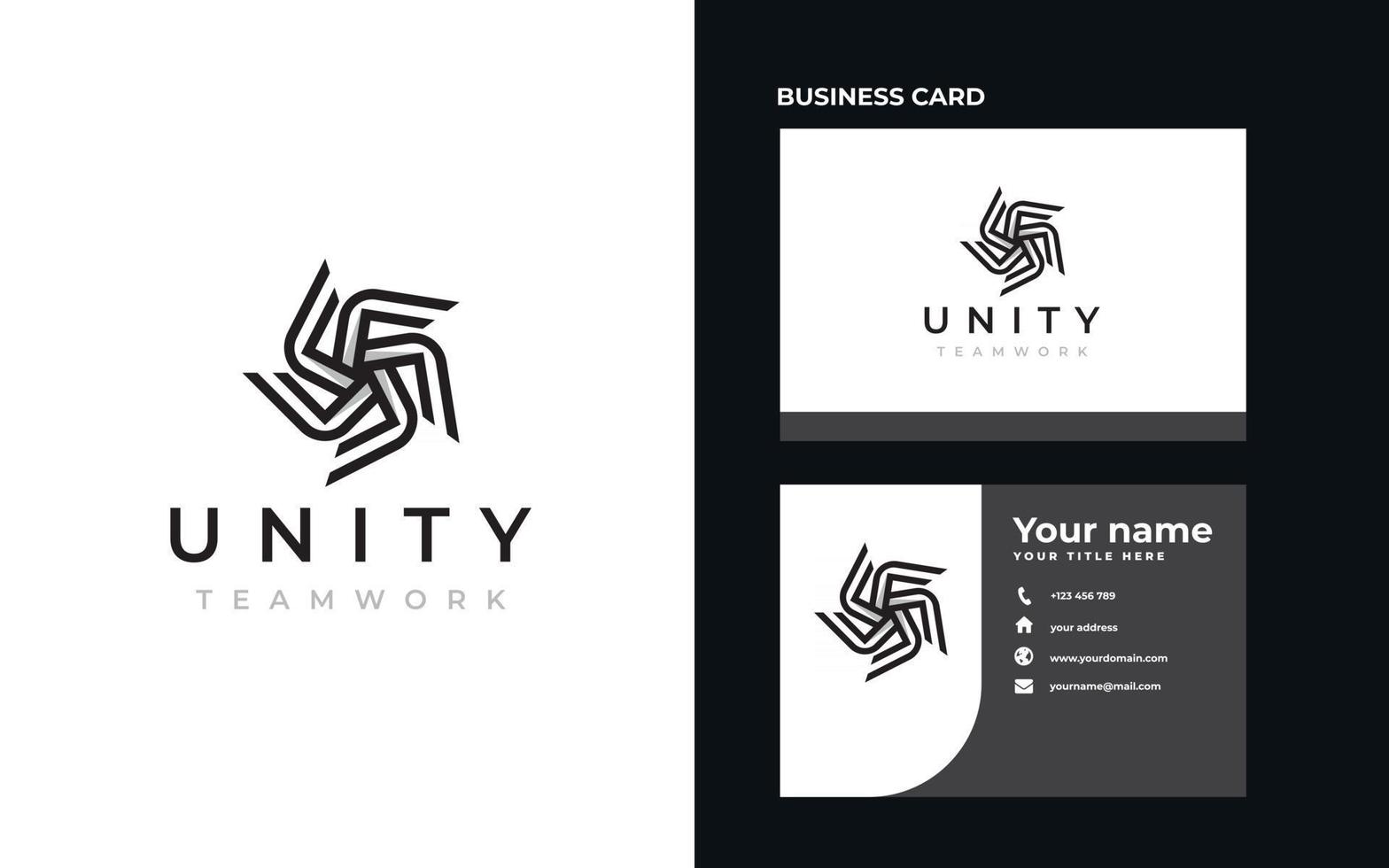 Unity Teamwork Monogram Concept Logo Template Vector Illustration
