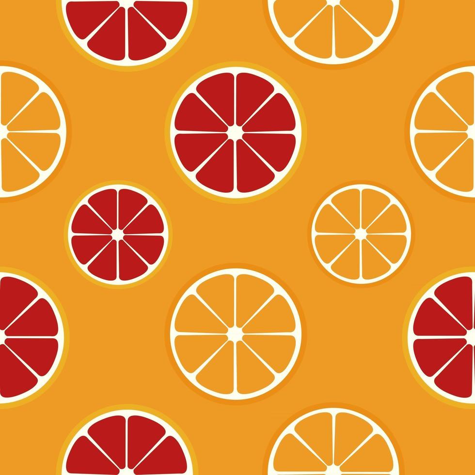 orange and grapefruit seamless pattern, vector illustration