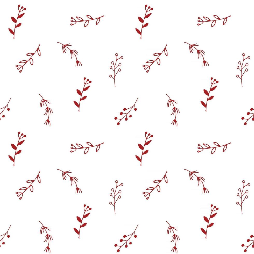ramas dibujadas a mano garabatos de patrones sin fisuras, fondo de decoración de guirnalda de Navidad. ilustración vectorial vector