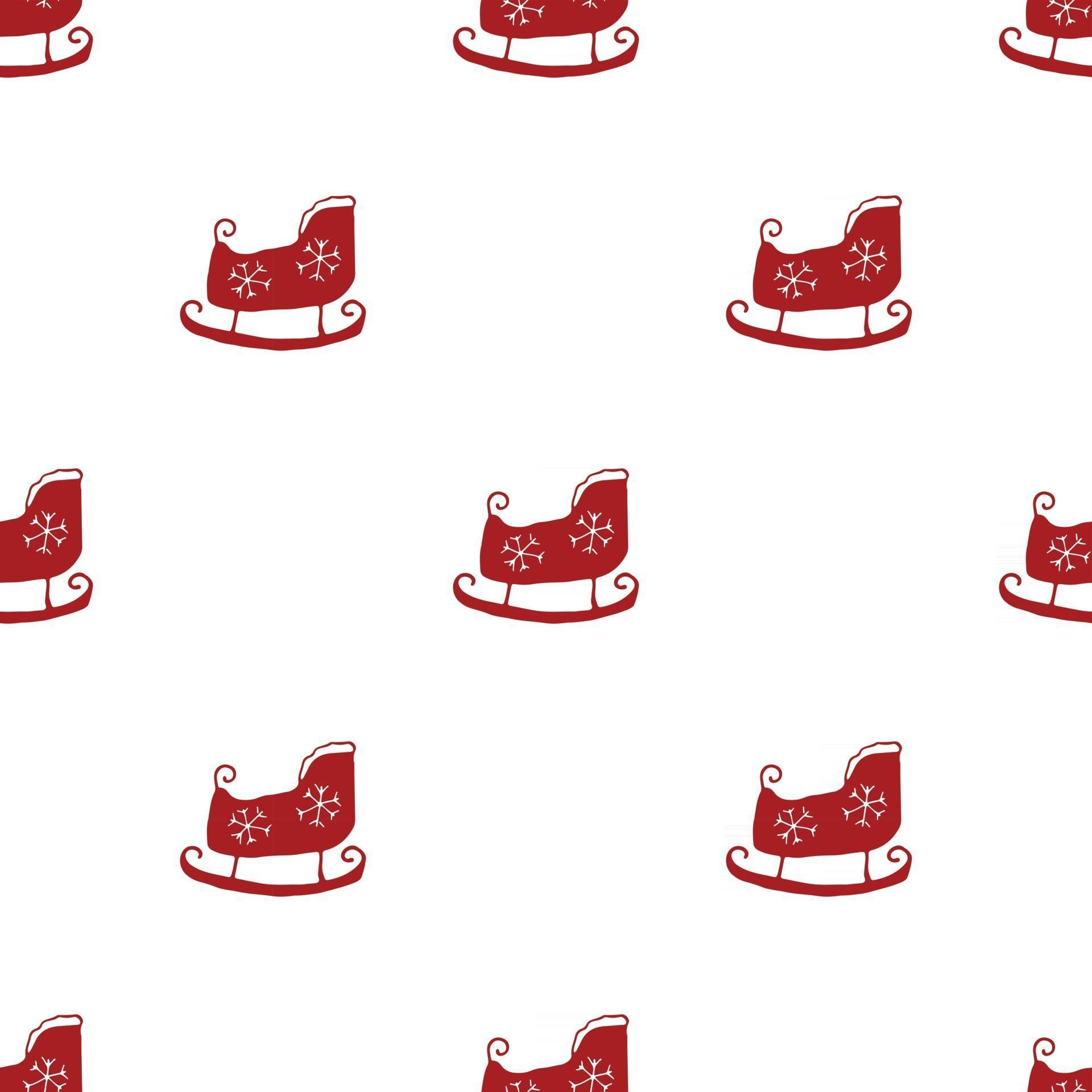 New Year and Christmas seamless pattern, hand drawn sleigh doodles