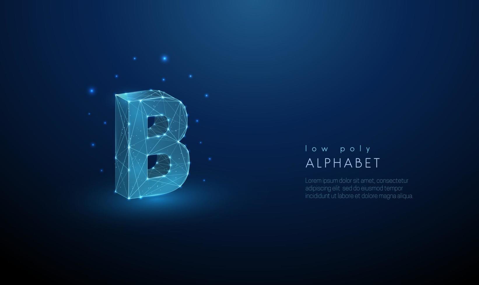 Abstract letter B. Low poly style design vector