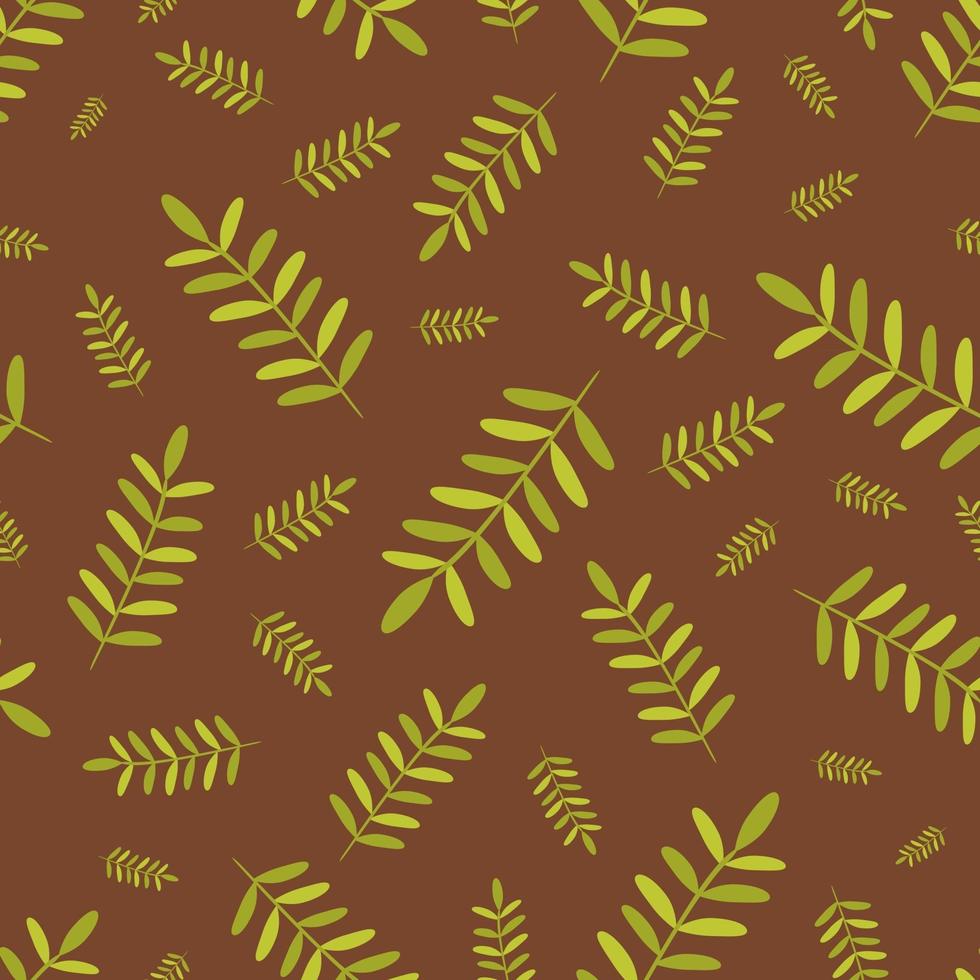 Seamless pattern with green leaves of a fern Vector illustration Design for banner poster postcard packaging