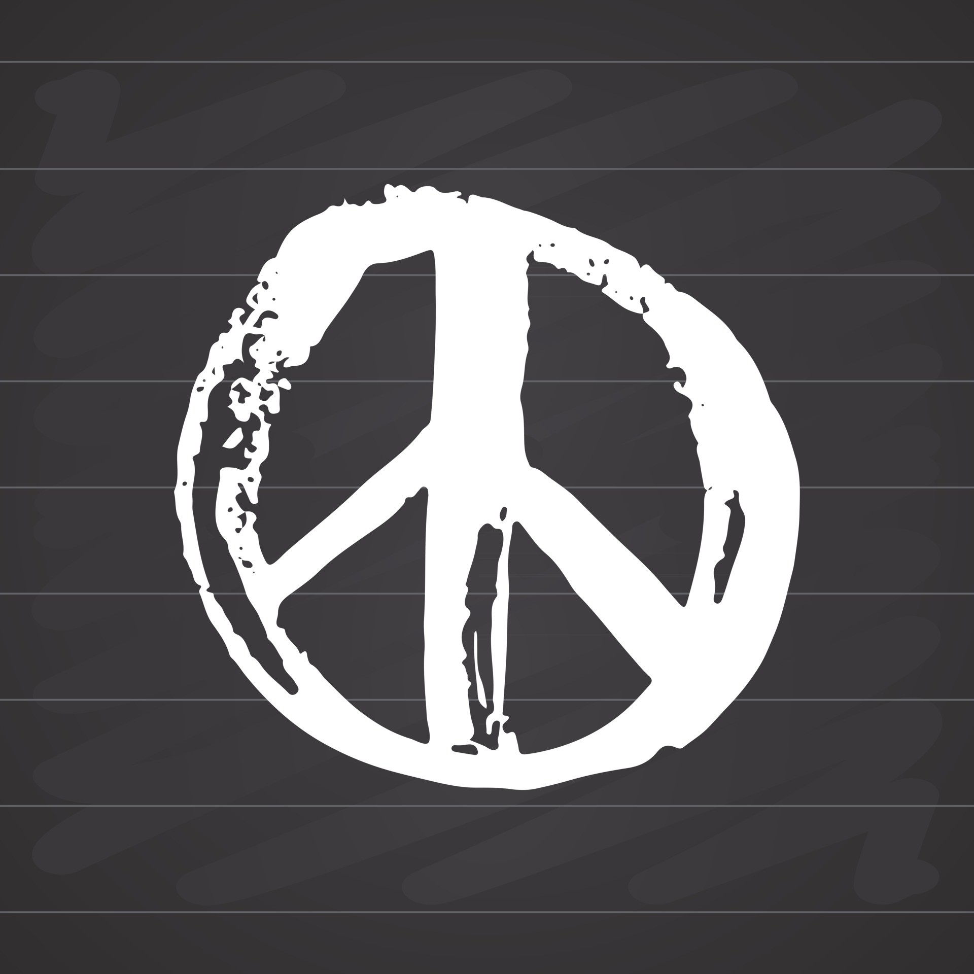 Peace symbol, hand drawn grunge Hippie or pacifist sign, vector  illustration isolated on white background 2709006 Vector Art at Vecteezy