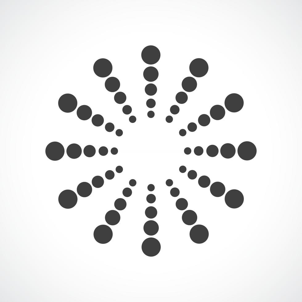 Black abstract vector circle frame halftone dots logo emblem design. Round border Icon using circle dots texture.Vector illustration EPS 10
