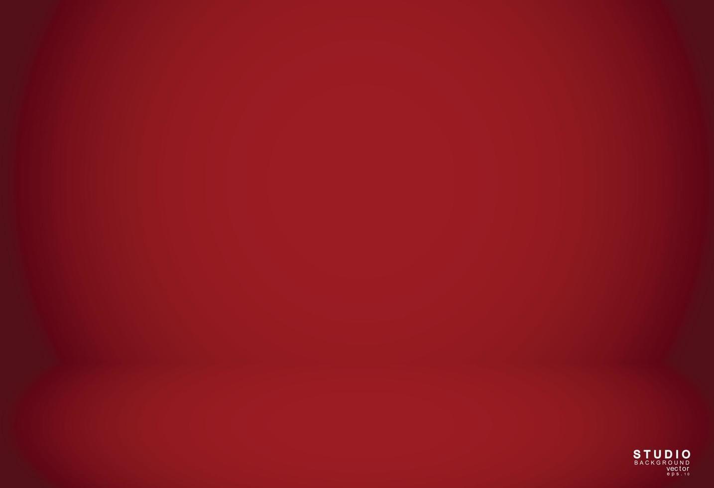 Empty red color studio room background vector