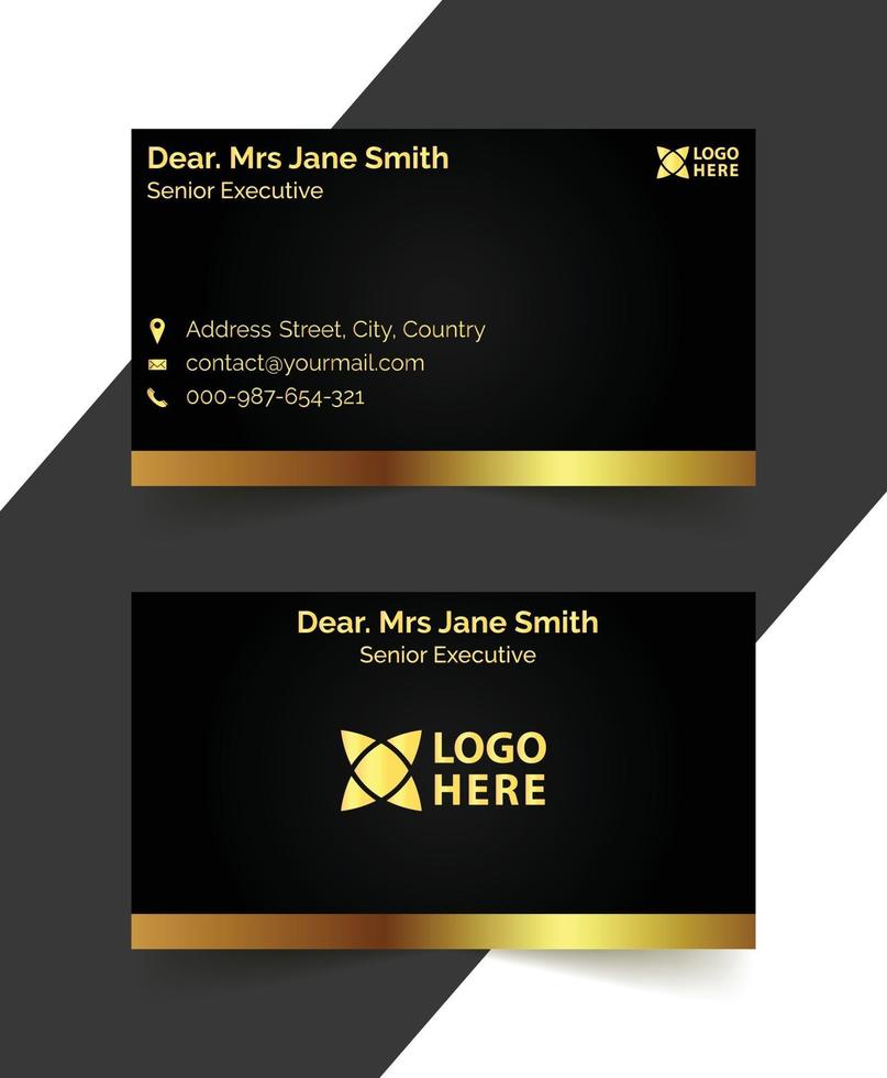 sample black and golden business card template  design vector