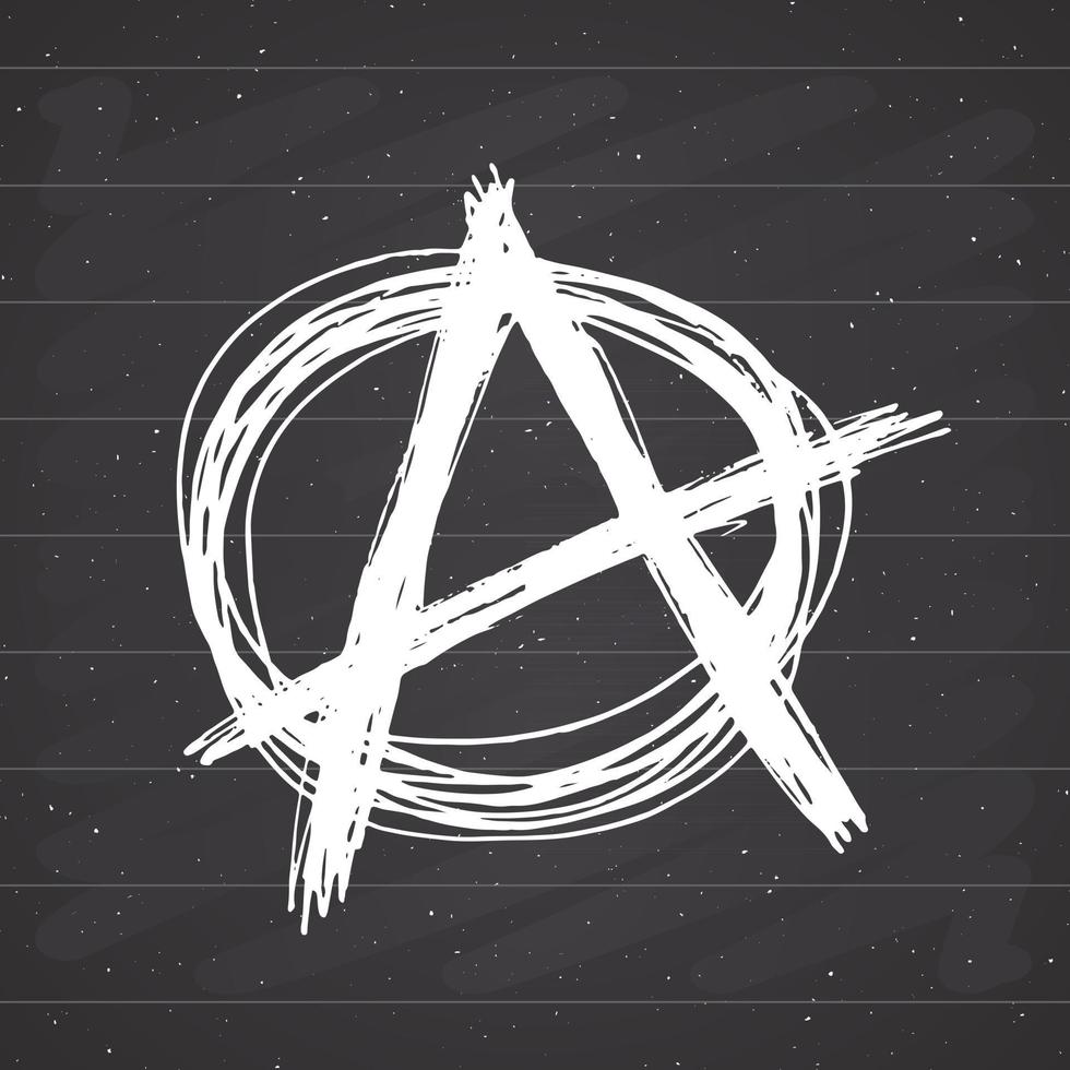 Anarchy sign hand drawn sketch. Textured grunge punk symbol. vector illustration.