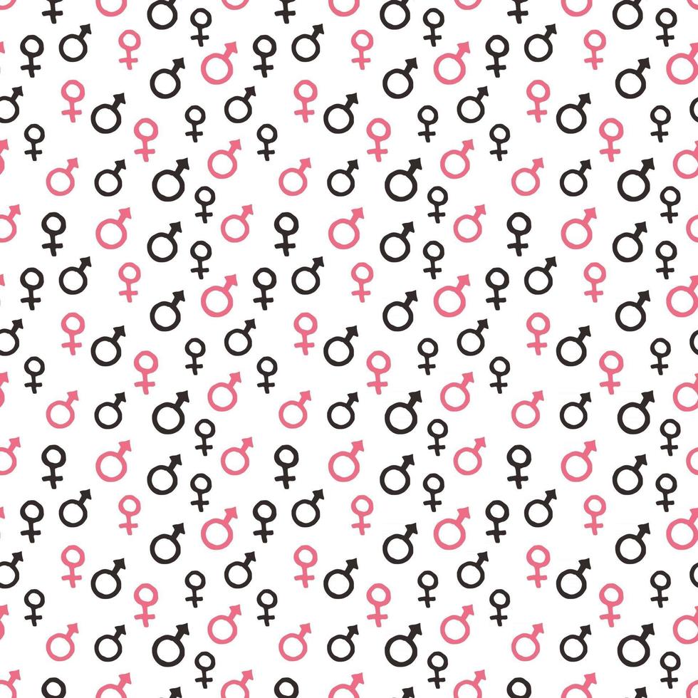 Mars and Venus seamless pattern vector illustration. Hand drawn sketched doodle gender background